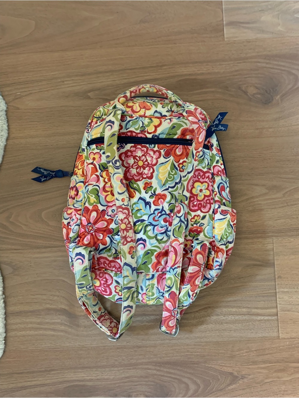 Colorful Quilted Floral Mini Backpack - Picture 3 of 3